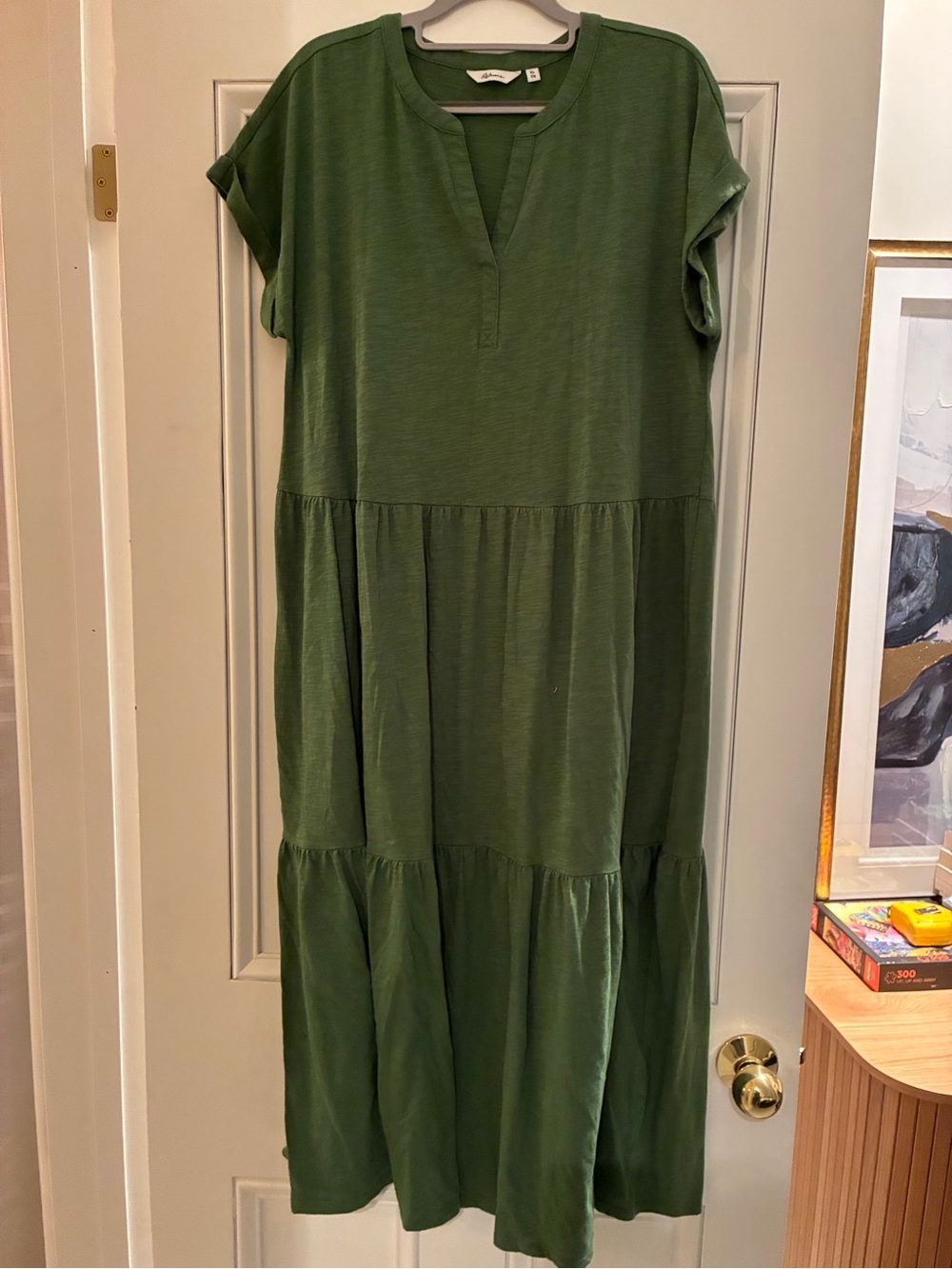 Reitmans Olive Green Tiered Maxi Dress